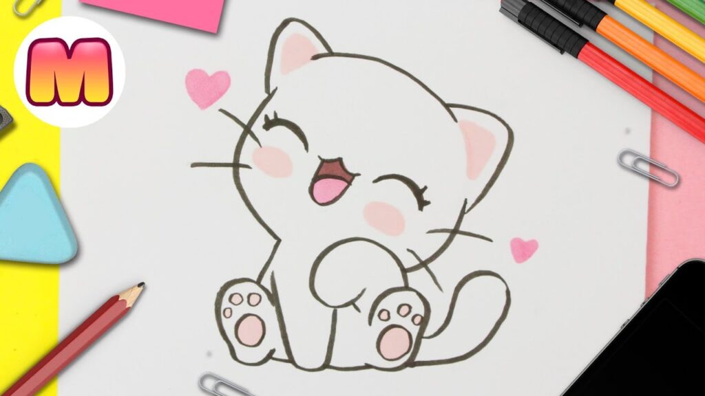 gatos kawaii para dibujar